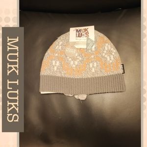 Muk Luks Beanie With Removable Poms 